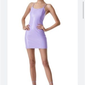 Alice + Olivia lavender faux leather dress